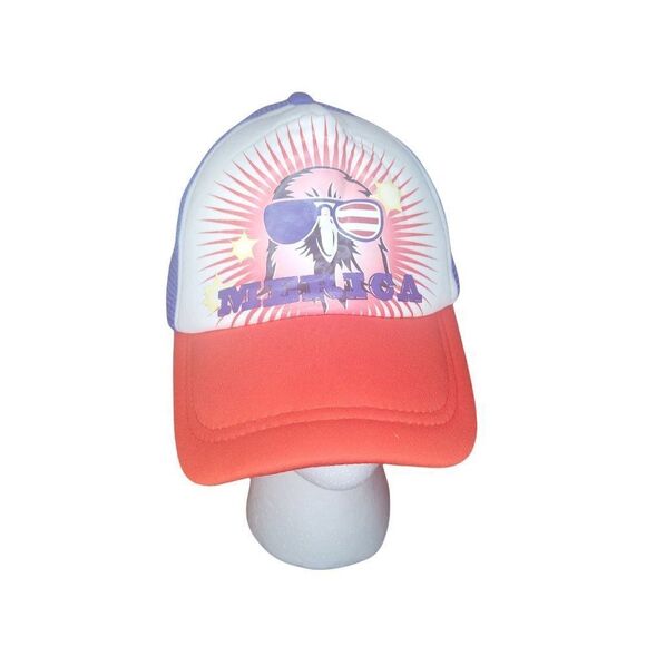 Merica Snapback Trucker Hat Red White And Blue One‎ Size Big Graphic - Picture 1 of 5